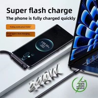 Câble de données pliable 240W Type-C à charge rapide avec support de téléphone, conducteur en cuivre pur pour iPhone 17, conception inclinée