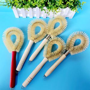 Fabricante de cepillos para ollas, venta al por mayor de cepillos de cerdas con mango de madera para limpieza de cocina, cepillo antiadherente para lavar ollas. - Product Image 3