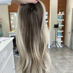 Extensiones <span class=keywords><strong>de</strong></span> Cabello Humano Europeo Remy 100% Virgen con Base <span class=keywords><strong>de</strong></span> Seda, Reflejos Rubios, Nudos Invisibles, Extensiones <span class=keywords><strong>de</strong></span> Cabello Judío con Clips - Product Image 1
