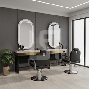 Mobilier de salon commercial moderne, durable et polyvalent en bois, métal et verre, emballage postal, fabriqué en Turquie, pour salons de coiffure, salons de barbier et espaces de vie - Product Image 3