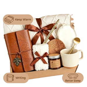 Paquete de Regalo de 7 Piezas con Diario de Cuero y Manta, Ideal para Cumpleaños, Recuperación de la Salud y Regalos Navideños - Product Image 2