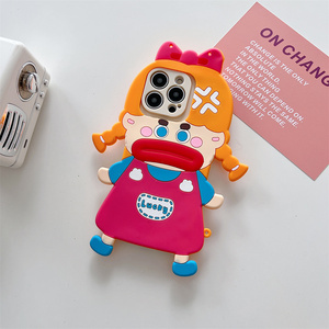 Funda de Teléfono con Cadena de Cuentas y Diseño de Niña con Trenzas, para Samsung <span class=keywords><strong>Galaxy</strong></span> S26 Ultra S25 S23 A57, con Correa Cruzada, Protectora y Suave - Product Image 3