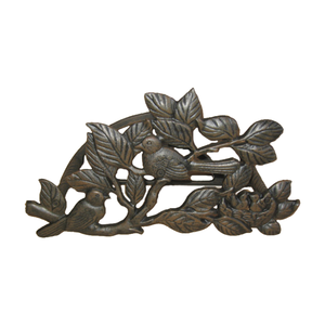 Porte-tuyau de jardin antique Motif de <span class=keywords><strong>buisson</strong></span> de roses Porte-tuyau de rose en fonte brun rouille - Product Image 2