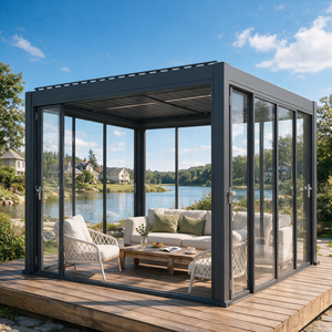 Pergola extérieure motorisée en alliage d'aluminium robuste et durable, toit à lames orientables, imperméable, anti-UV, pour <span class=keywords><strong>piscine</strong></span> - Product Image 3