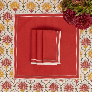 Eco-friendly Custom Size French Luxury Organic Flax Fabric Embroidered Edge <b>Table</b> <b>Cloth</b> <b>Linen</b> Napkin Placemat for Hotel Wedding - Product Image 2