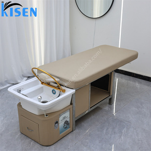 Lettino Elettrico Scorrevole <span class=keywords><strong>per</strong></span> Terapia Facciale Giapponese Kisen con Luce Terapeutica, Lavabo Nascosto <span class=keywords><strong>per</strong></span> Shampoo, Lettino di Lusso - Product Image 2