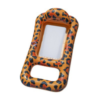 Lit flottant gonflable en PVC à imprimé léopard avec auvent en maille à double trou pour adultes de 16 ans et plus, capacité de 95 à 160 kg, vente en gros