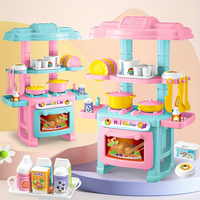 Ensemble de jouets de cuisine miniature pour filles, avec cuisinière interactive et ustensiles, pour jeu de simulation transfrontalier, vente en gros
