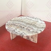 Gran oferta, superficie mate Real Onix, mesas de piedra de Jade de mármol personalizadas, Base de mármol, muebles de sala de estar, mesa de centro redonda de ónix