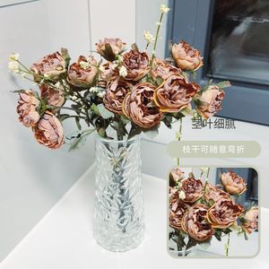 Rosas de Seda Artificiales Plain Realm, Ramo de Rosas para Decoración del Hogar, Accesorios de Fotografía, Tela de Poliéster Plástico - Product Image 2