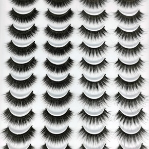 Wholesale 100% Cruelty Free Vegan 5-pairs Pack Mink <strong>Eyelash</strong> Soft Natural Cat Eye Wispy Full Strip <strong>Eyelashes</strong> - Product Image 1