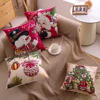 Housse de coussin de Noël, imprimé Père Noël, bonhomme de neige, sapin de Noël, rouge, décorations festives de Noël, plusieurs motifs, personnalisable