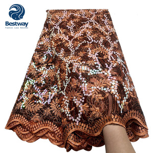 Tessuto di pizzo africano 2022 stilista abiti da <span class=keywords><strong>donna</strong></span> pizzo ricamato sequenza pizzo francese - Product Image 4