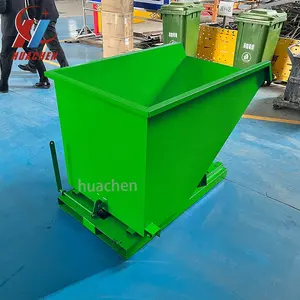 Huachen Self Tippers Bins Tipping Skips Waste Treatment Forklift Tipping Bin