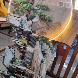 Nouvelle Tendance Décoration Murale Luxe Chambre Peinture UV Paysage Moderne Luxe Peinture en Porcelaine Cristalline Peinture Décorative Lumineuse LED - Product Image 6