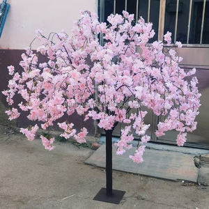 Centre de table de mariage décor faux Sakura 1.8m laissant tomber petits arbres artificiels blanc fleur de cerisier arbre de fleur pour l'intérieur - Product Image 3