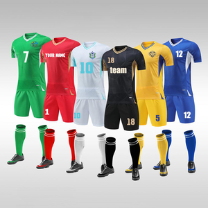 Jersey Sepak Bola Unisex Sablon Logo Nama, Setelan Vintage, Tracksuit Sublimasi, Bahan Bernapas 100% Poliester, Kaos & Celana Pendek Polos Musim Panas - Product Image 1