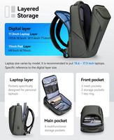 Sac à dos d'affaires Vikibag pour hommes, imperméable et adapté aux voyages, avec port USB, compatible avec les ordinateurs portables de 17 pouces et les équipements technologiques