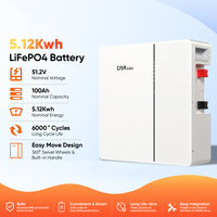 DAH Koper Stock 51.2V 100AH 200AH 5.12kWh BMS Perangkat Perlindungan Kebakaran Baterai Surya Isi Ulang Penyimpanan Rumah Baterai LiFePO4