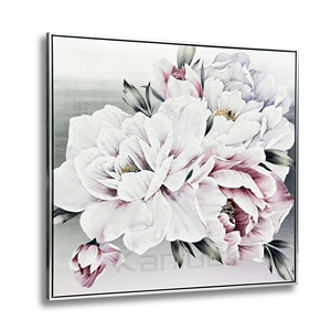 Quadro Moderno Dipinto a Mano con <span class=keywords><strong>Fiori</strong></span> <span class=keywords><strong>su</strong></span> <span class=keywords><strong>Tela</strong></span> con Cornice, Stampa UV Originale 75x75cm 6 Colori - Product Image 1