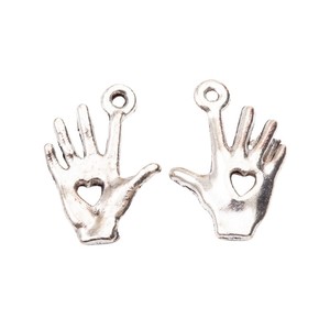 Colgante <span class=keywords><strong>de</strong></span> aleación <span class=keywords><strong>de</strong></span> zinc con diseño <span class=keywords><strong>de</strong></span> corazón <span class=keywords><strong>de</strong></span> palma en relieve para decoración <span class=keywords><strong>de</strong></span> borlas <span class=keywords><strong>de</strong></span> bolso estilo bohemio - Product Image 3