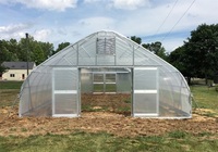 Kit de serre agricole à simple travée économique, avec film PE et structure en tubes d'acier galvanisé à chaud, grande taille, facile à installer, fabrication chinoise