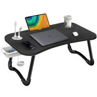 Support de lecture pour ordinateur Portable avec pieds pliables et fente pour tasse, support pour ordinateur Portable pour lit, Table de plateau de lit Portable