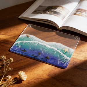 Fournisseur d'usine OEM Cadre <span class=keywords><strong>photo</strong></span> en résine époxy acrylique fait main motif vague marine pour réfrigérateur - Product Image 2