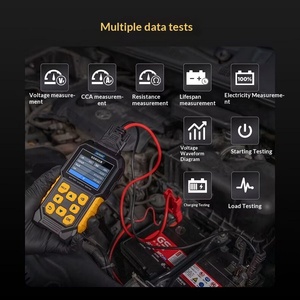 Autobatterie-<span class=keywords><strong>Tester</strong></span> 12V/24V Spannung Kapazität Lebensdauer Widerstandsmessung für 12V und 24V Fahrzeuge Schwarz/Gelb - Product Image 4