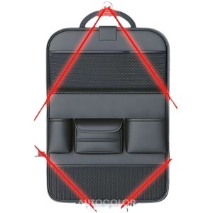 Car <b>Seat</b> Back <b>Storage</b> Bag Leather Oxford Cloth Multi Compartment Organizer For Car Interior With Cup Holders And Tablet Stand - Product Image 3