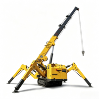 Grue sur chenilles compacte 3T télécommandée diesel-électrique de type araignée