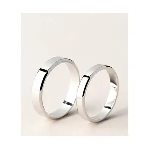 Couple Style Pair Ring 999 Sterling Silver Plain Ring Simple Wedding Ring