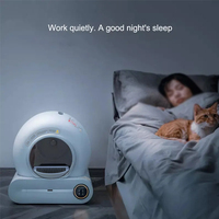 Kotak Pasir Kucing Pintar Terkontrol WiFi, Dilengkapi Aplikasi Tuya Smart, Pembersihan Otomatis, Pengendalian Bau, Rendah Kebisingan, Kapasitas 65L