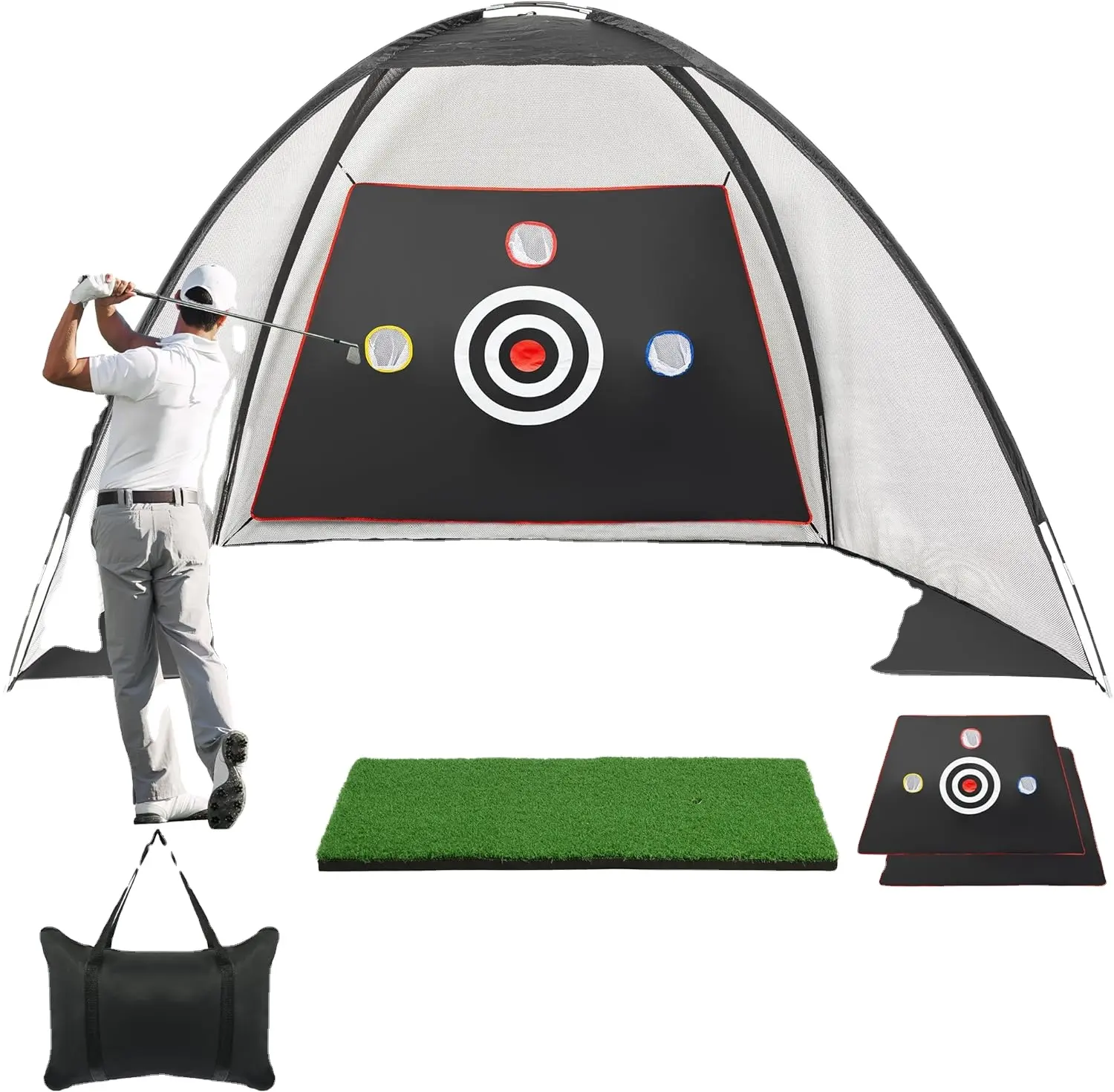 Golf Hitting Net  10x7ft Golf Nets All in 1 Home Golf Practice Aid Nets for Backyard Driving Chipping Swing Training