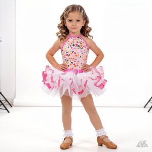 <span class=keywords><strong>Vestido</strong></span> Tutú de <span class=keywords><strong>Ballet</strong></span> con Lentejuelas Fucsia para Niñas, Disfraz para Actuaciones Escénicas, Ropa de Danza, Venta al Por Mayor - Product Image 2