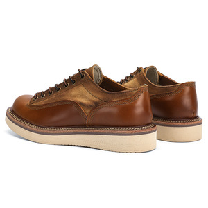 Amei Kaki – Chaussures décontractées d'été pour hommes, style motard vintage américain, en cuir véritable, rehaussantes, respirantes, à lacets, antidérapantes - Product Image 4