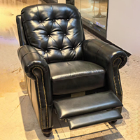 Fauteuil Tigre en Cuir Véritable American Vintage : Canapé Monoplace Confortable et Relaxant pour le Salon, le Balcon ou la Chambre