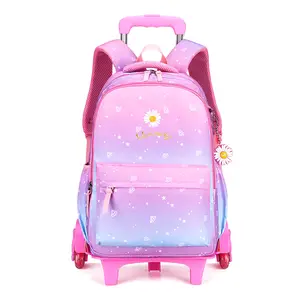 Trolley School Bag OEM Student Kids School Backpack Detachable Trolley School Bag