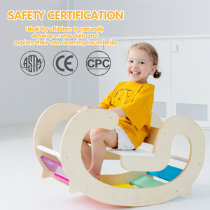 <span class=keywords><strong>Balance</strong></span> Board Crèche Bébé Escalade Interactive Jouet Éducatif Intérêt <span class=keywords><strong>Chaise</strong></span> à Bascule Arc-<span class=keywords><strong>en</strong></span>-ciel <span class=keywords><strong>en</strong></span> <span class=keywords><strong>Bois</strong></span> pour Enfants - Product Image 2