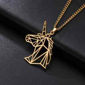 Collier pendentif Myshape Origami Licorne Renard Grue pour Femmes et Filles, en Acier Inoxydable, Chaîne <span class=keywords><strong>de</strong></span> <span class=keywords><strong>Cou</strong></span> Animal, Bijou Cadeau - Product Image 3