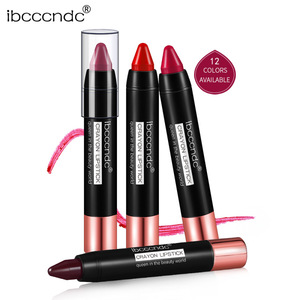 Ibcccndc Delineador de labios y lápiz labial Tinta mate Retráctil Maquillaje de larga duración Crayón de labios de terciopelo metálico - Product Image 1