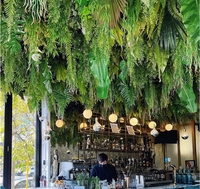 Décoration de Plafond Suspendue pour Hall de Restaurant, Végétation Artificielle Verte, Feuilles et Fleurs Faux, Vigne, Mur Végétal, Plantes Artificielles