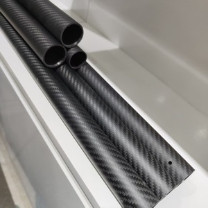Tubo Redondo de Fibra de Carbono con Tejido Plano y Sarga, Superficie Brillante, Dimensiones Personalizables, Resistente al Desgaste, Tubo Hueco de Precisión - Product Image 1