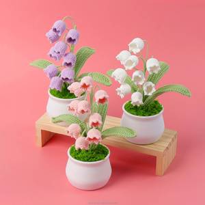 Maceta de Tulipanes Tejida a Mano, Flor Artificial para Decoración del Hogar, para el Día de la Madre, Navidad, Halloween - Product Image 1
