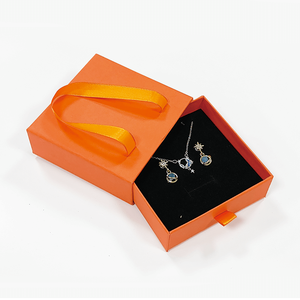 Caja de joya bán buôn hình vuông trượt ngăn kéo Hộp nhẫn gấp đồ trang sức vòng cổ Phụ kiện bao bì hộp với xử lý - Product Image 2