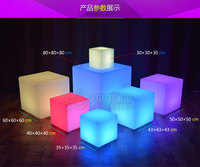 Chaises de bar et ensemble de cubes lumineux à LED pour l'extérieur, meubles en plastique imperméables modernes