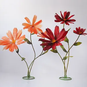 Toptan renkli dev kasımpatı çiçeği Set dev kağıt el sanatları papatya yapay çiçek