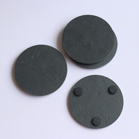 Sous-verres en ardoise noire naturelle vierge avec logo personnalisé pour gravure laser, dessous de plat créatifs isolants pour table à manger