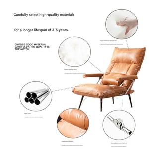 Canapé de luxe Kino pour petit appartement, fauteuil en cuir souple avec soutien lombaire, confortable et douillet pour se détendre, canapé de salon en cuir - Product Image 4