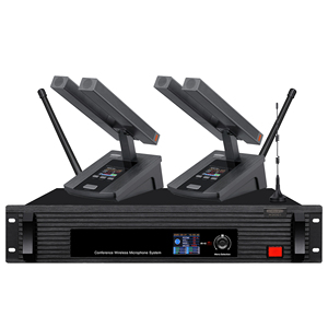 מערכת מיקרופון ועידה דיגיטלית UHF 2000 ID 6 ערוצים 6 רמקולים דיבור סימולטני טווח 60 מטר תצוגת TFT לפגישות גדולות - Product Image 1